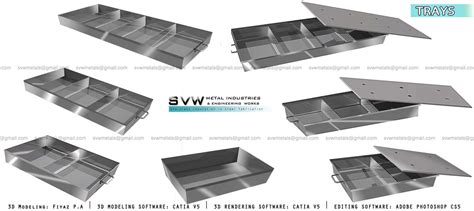 fabricated metal trays|metal trays with lids.